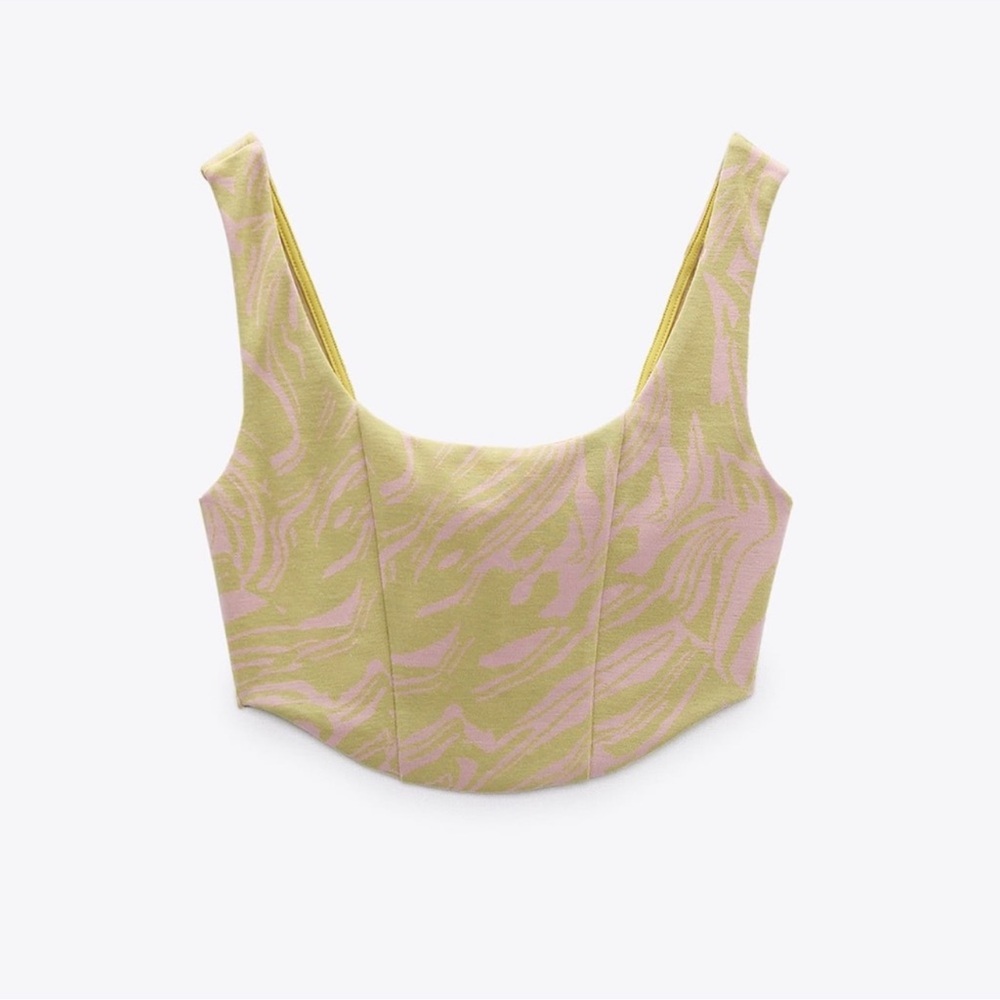 Zara jacquard crop top